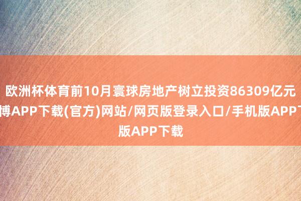 欧洲杯体育前10月寰球房地产树立投资86309亿元-世博APP下载(官方)网站/网页版登录入口/手机版APP下载