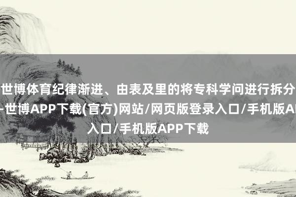 世博体育纪律渐进、由表及里的将专科学问进行拆分和整合-世博APP下载(官方)网站/网页版登录入口/手机版APP下载