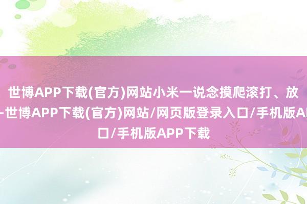 世博APP下载(官方)网站小米一说念摸爬滚打、放诞滚动-世博APP下载(官方)网站/网页版登录入口/手机版APP下载