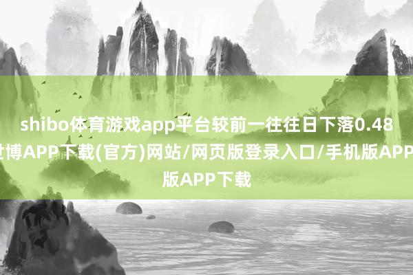 shibo体育游戏app平台较前一往往日下落0.48%-世博APP下载(官方)网站/网页版登录入口/手机版APP下载