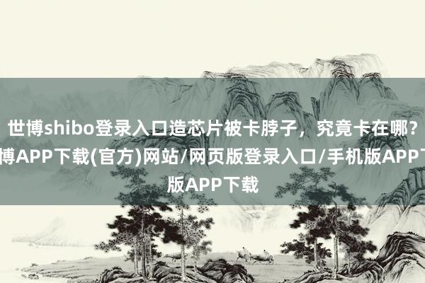 世博shibo登录入口造芯片被卡脖子，究竟卡在哪？-世博APP下载(官方)网站/网页版登录入口/手机版APP下载